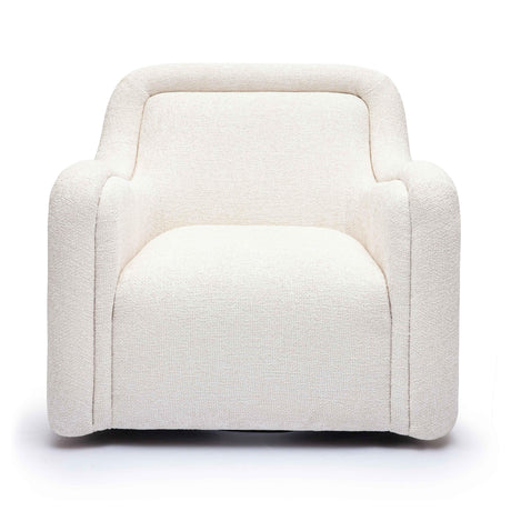Charli Cream Performance Basketweave Chenille Swivel Chair by TOV Furniture at Eve Furniture