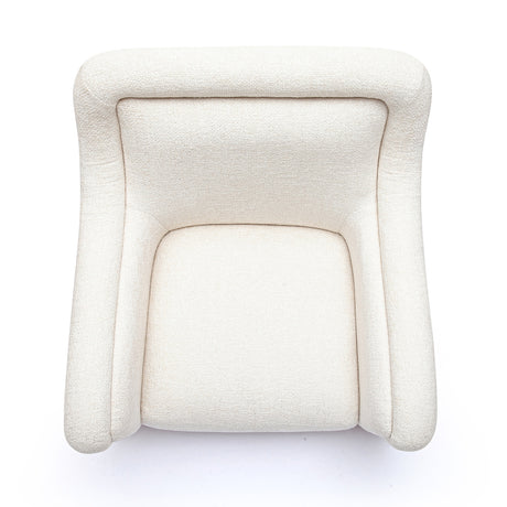 Charli Cream Performance Basketweave Chenille Swivel Chair by TOV Furniture at Eve Furniture