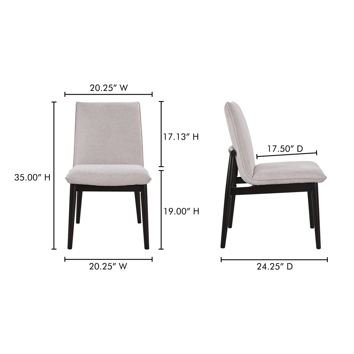 Charlie Beige Dining Chair (Set of 2) by MOES at Eve Furniture