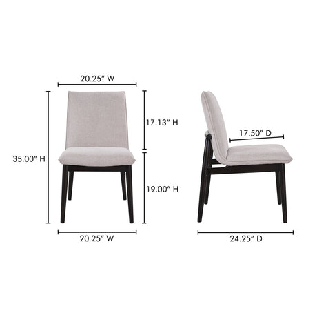 Charlie Beige Dining Chair (Set of 2) by MOES at Eve Furniture