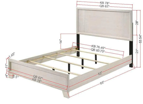 Charlie White Queen Panel Bed by Crown Mark at Eve Furniture