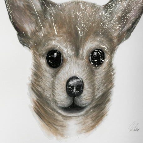 Charlote (Chihuahua) by Mercana Studio Hand Embellished Textured Framed Art Print Matted under Glass by Mercana at Eve Furniture