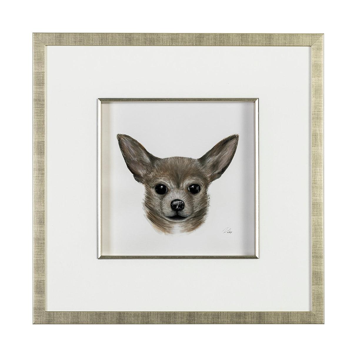 Charlote (Chihuahua) by Mercana Studio Hand Embellished Textured Framed Art Print Matted under Glass by Mercana at Eve Furniture