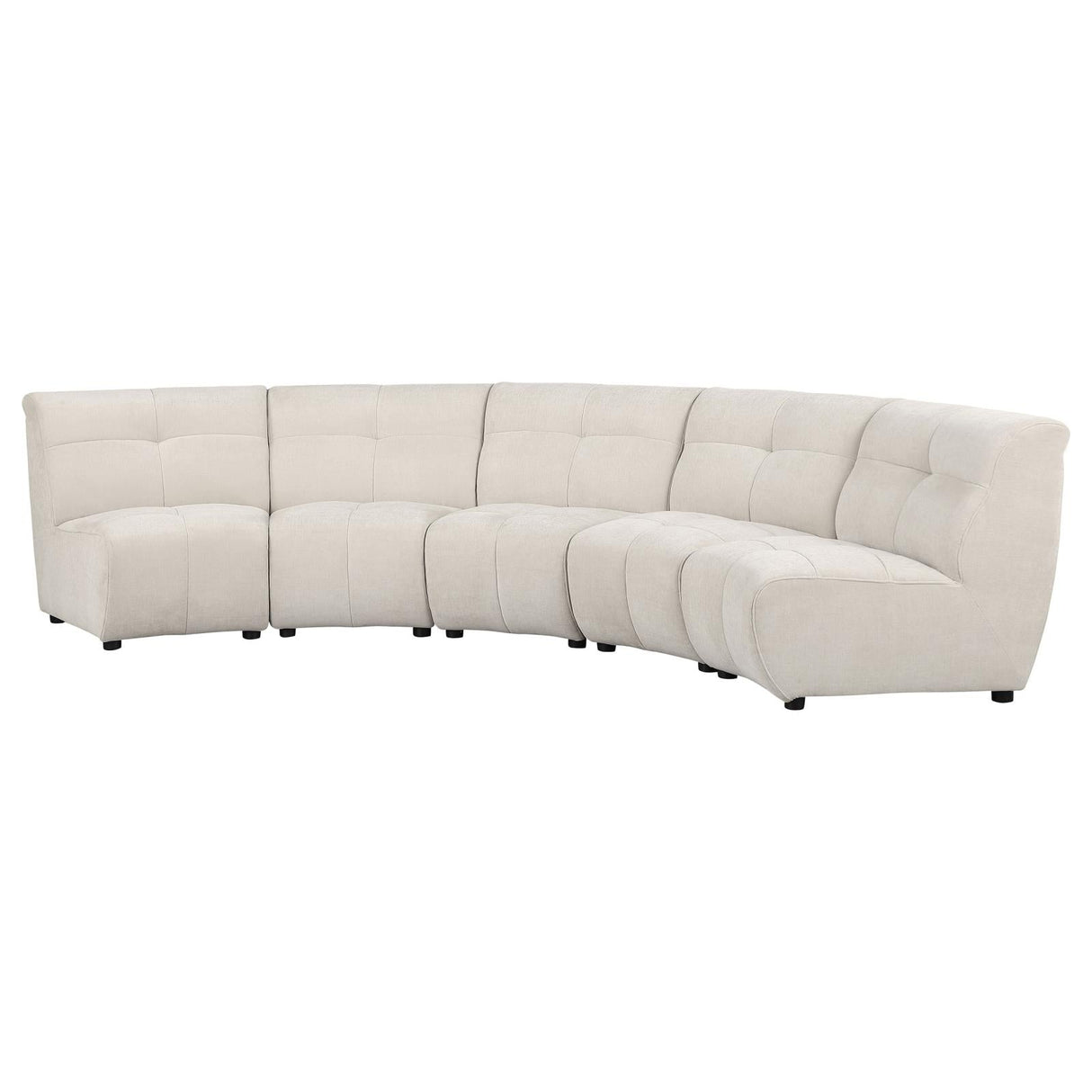 Charlotte 5-piece Upholstered Curved Modular Sectional Sofa Ivory