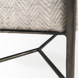 Charlotte 55.0L Gray Herringbone Fabric Seat w/ Antique Nickel Metal Frame Bench by Mercana at Eve Furniture