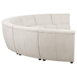 Charlotte 8-piece Upholstered Curved Modular Sectional Sofa Ivory