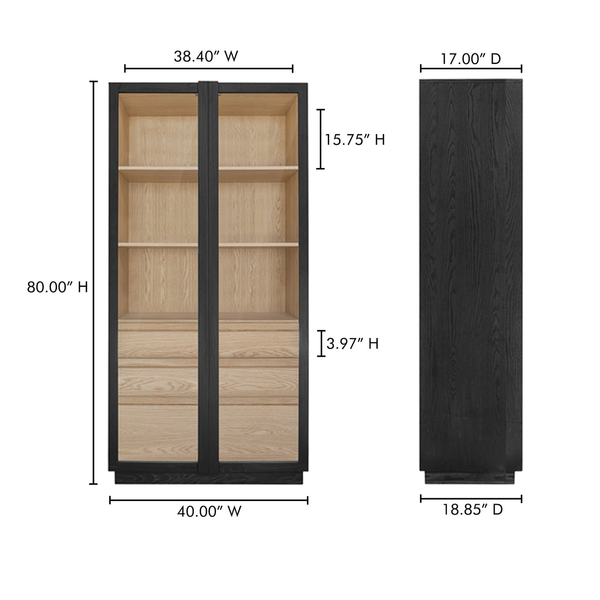 Charlotte Black Tall Cabinet by MOES at Eve Furniture