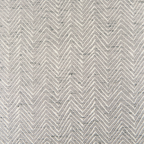 Charlotte Gray Herringbone Fabric Seat w/ Antique Nickel Metal Frame Bench by Mercana at Eve Furniture