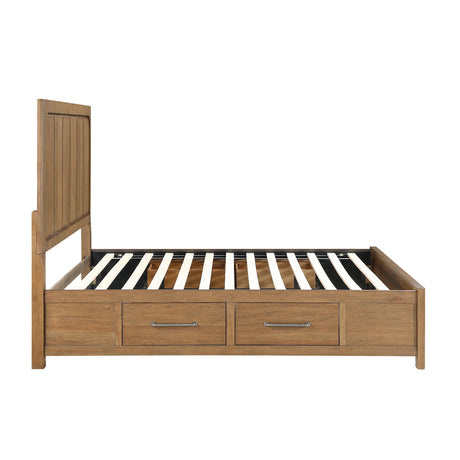 Charlotte Light Brown California King Storage Platform Bed by Homelegance at Eve Furniture