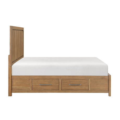 Charlotte Light Brown Eastern King Storage Platform Bed by Homelegance at Eve Furniture
