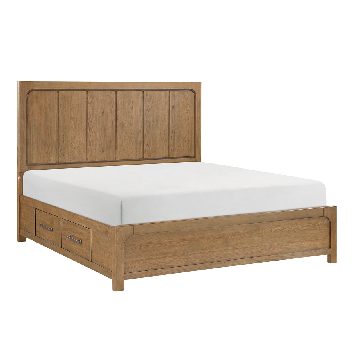 Charlotte Light Brown Eastern King Storage Platform Bed by Homelegance at Eve Furniture