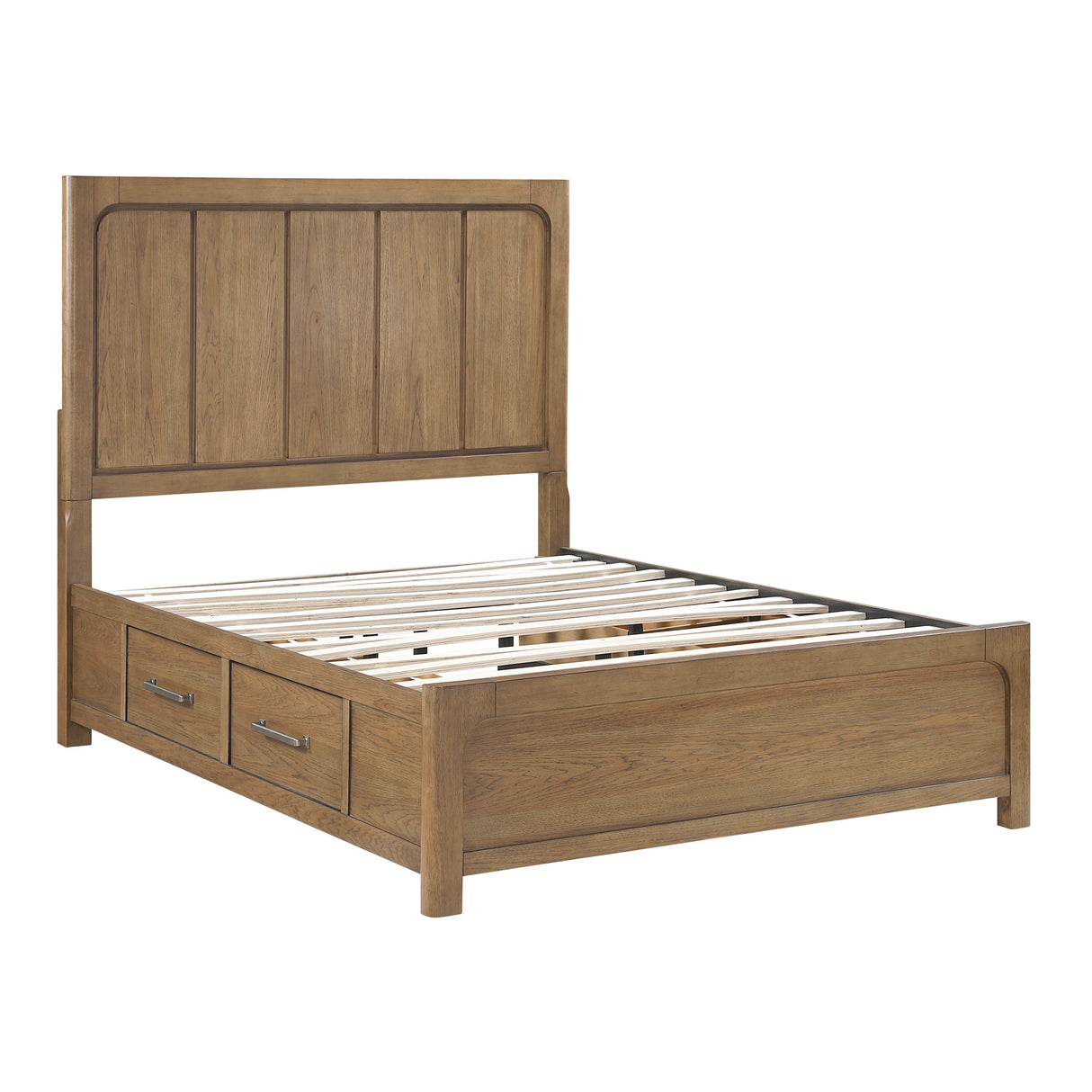 Charlotte Light Brown Queen Storage Platform Bed by Homelegance at Eve Furniture