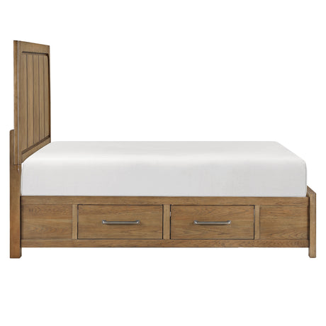 Charlotte Light Brown Queen Storage Platform Bed by Homelegance at Eve Furniture