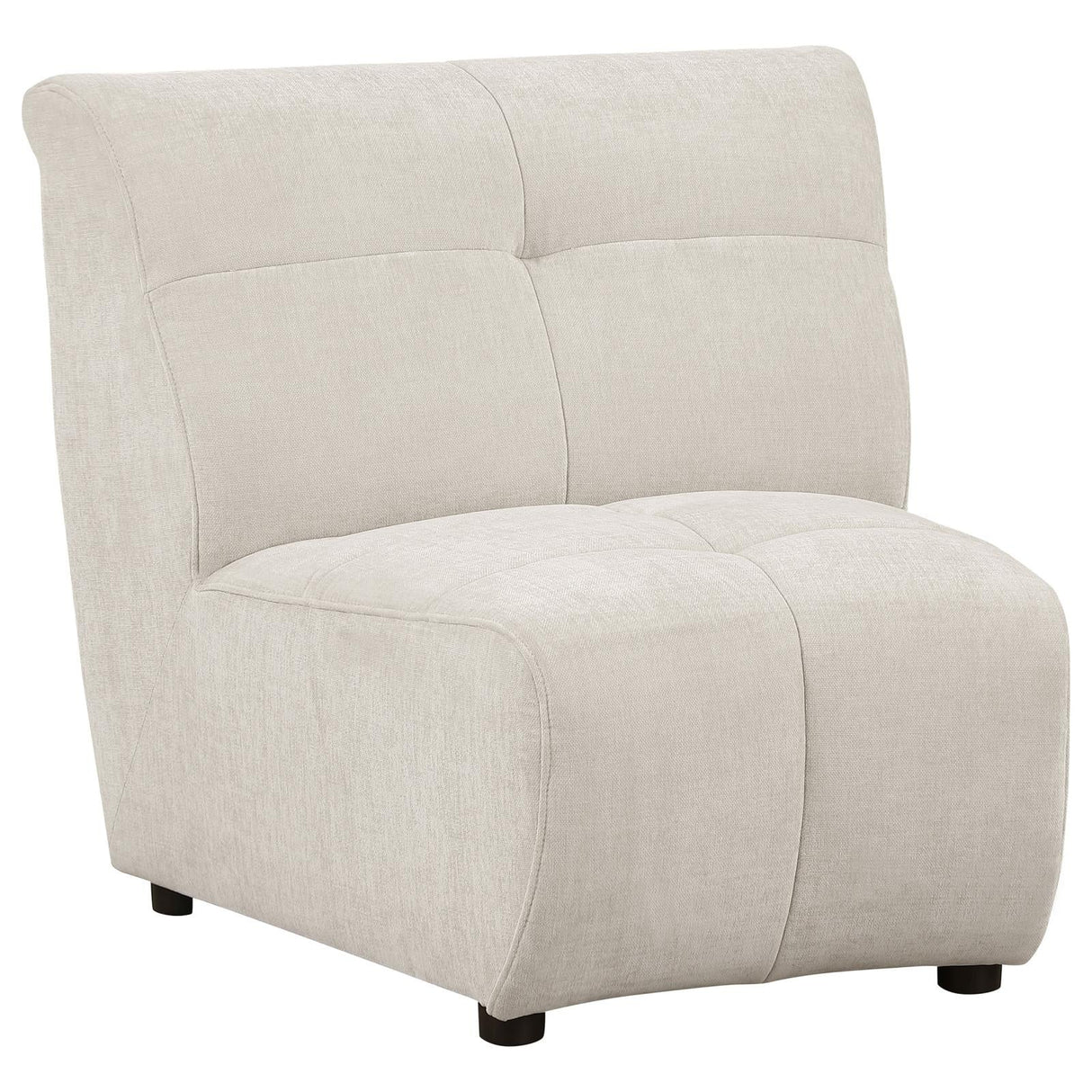 Charlotte Ivory Upholstered Curved Armless Chair