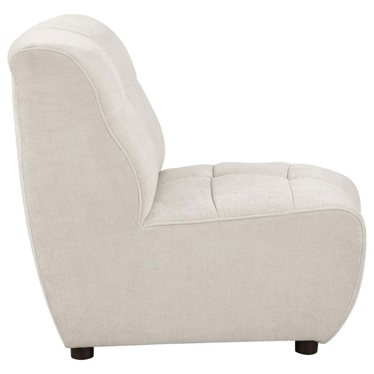 Charlotte Ivory Upholstered Curved Armless Chair