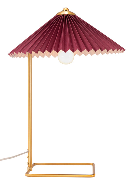 Charo Red & Gold Table Lamp by Zuomod at Eve Furniture