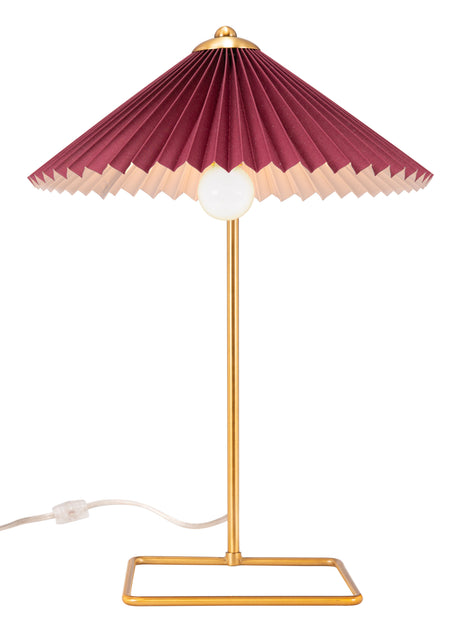 Charo Red & Gold Table Lamp by Zuomod at Eve Furniture