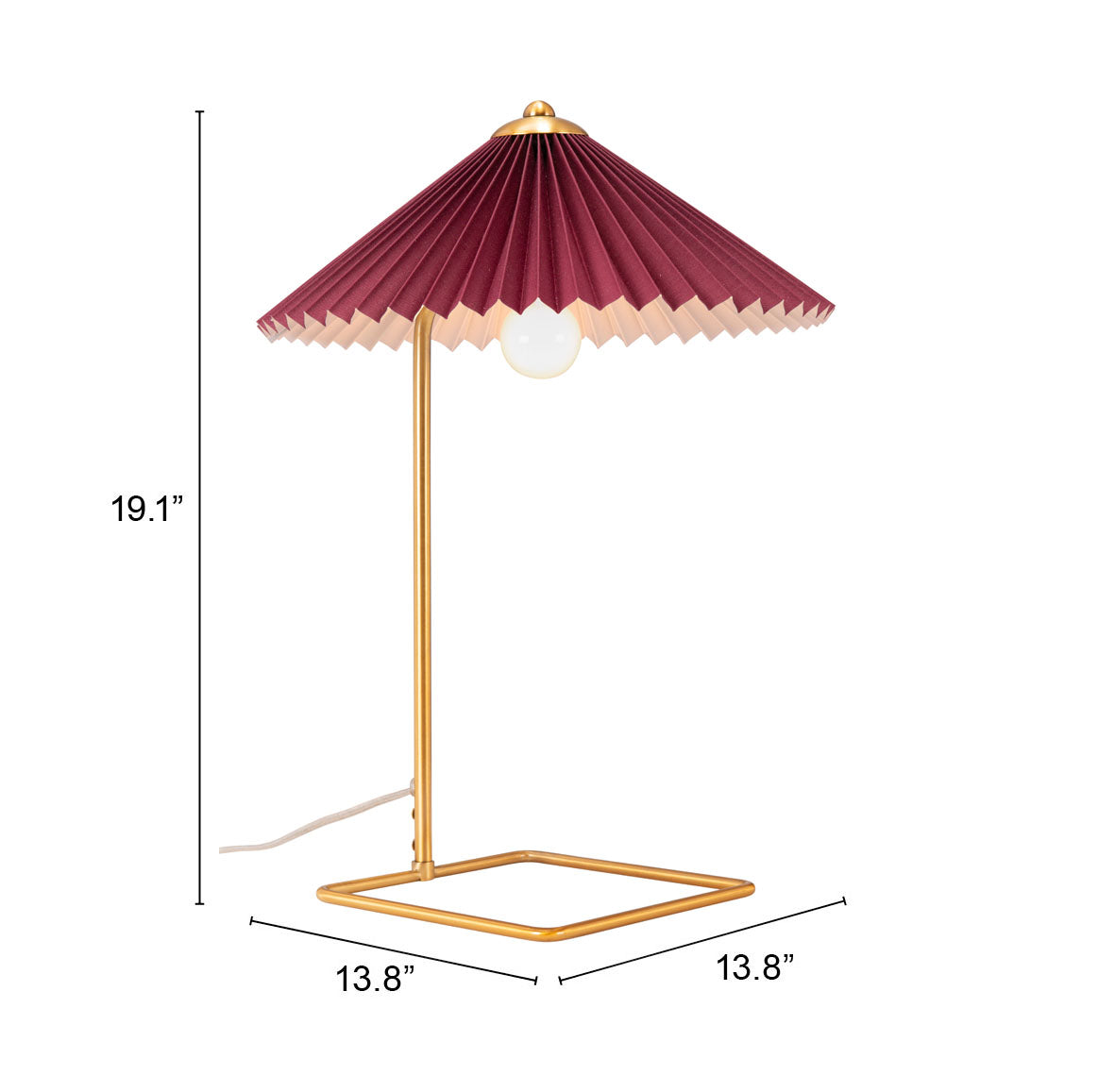 Charo Red & Gold Table Lamp by Zuomod at Eve Furniture