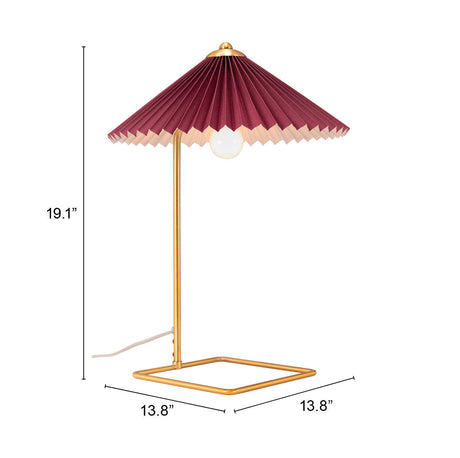 Charo Red & Gold Table Lamp by Zuomod at Eve Furniture
