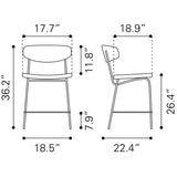 Charon Counter Stool Vintage Brown by Zuomod at Eve Furniture