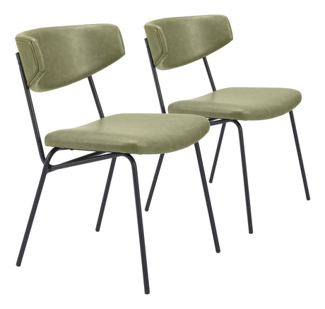 Charon Green Dining Chair (Set of 2) by Zuomod at Eve Furniture