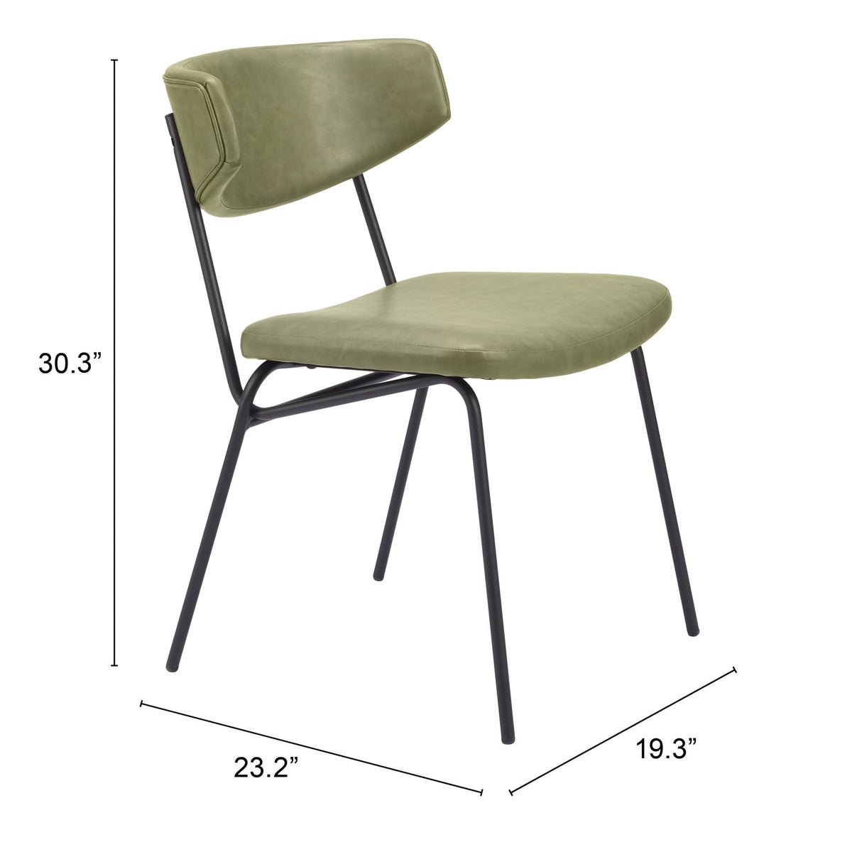 Charon Green Dining Chair (Set of 2) by Zuomod at Eve Furniture
