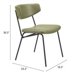 Charon Green Dining Chair (Set of 2) by Zuomod at Eve Furniture