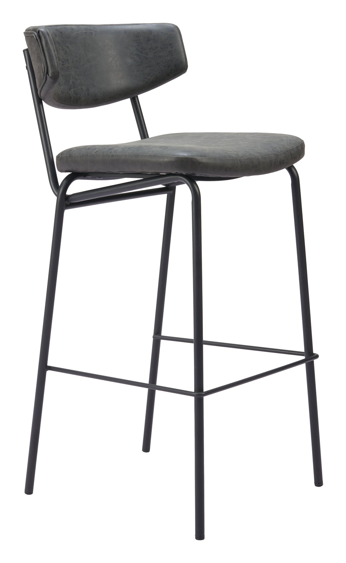 Charon Vintage Black Barstool (Set of 2) by Zuomod at Eve Furniture