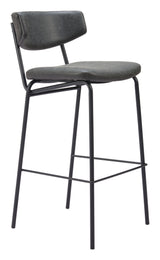 Charon Vintage Black Barstool (Set of 2) by Zuomod at Eve Furniture