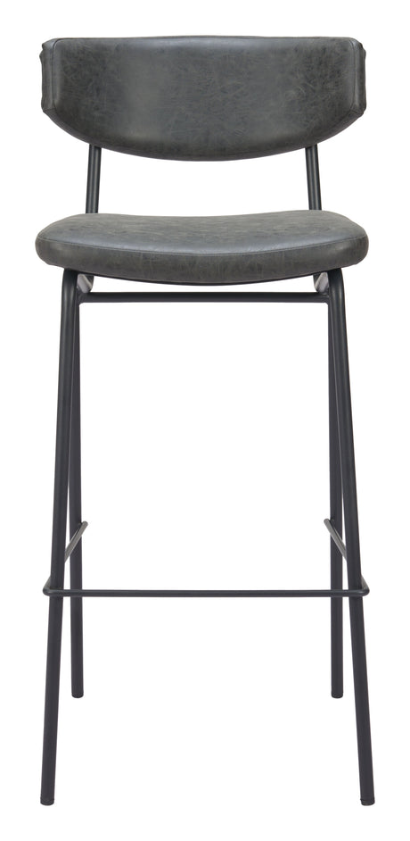 Charon Vintage Black Barstool (Set of 2) by Zuomod at Eve Furniture