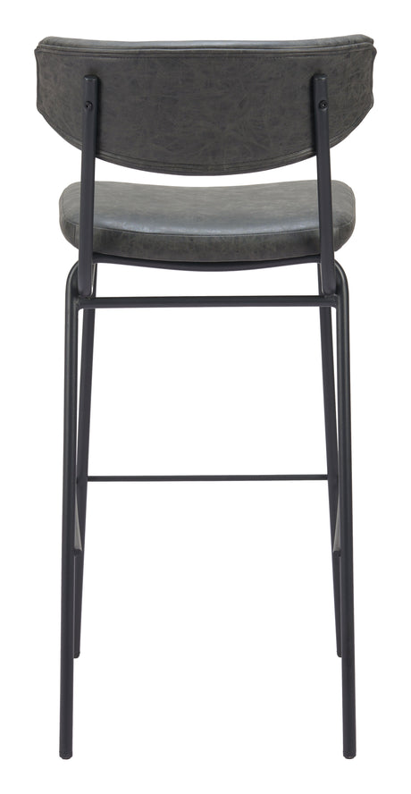 Charon Vintage Black Barstool (Set of 2) by Zuomod at Eve Furniture