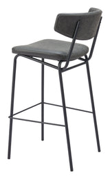 Charon Vintage Black Barstool (Set of 2) by Zuomod at Eve Furniture