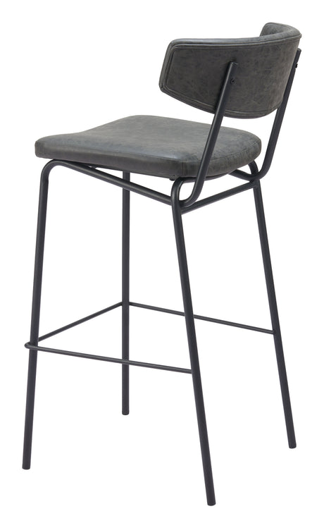 Charon Vintage Black Barstool (Set of 2) by Zuomod at Eve Furniture