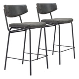 Charon Vintage Black Counter Stool (Set of 2) by Zuomod at Eve Furniture