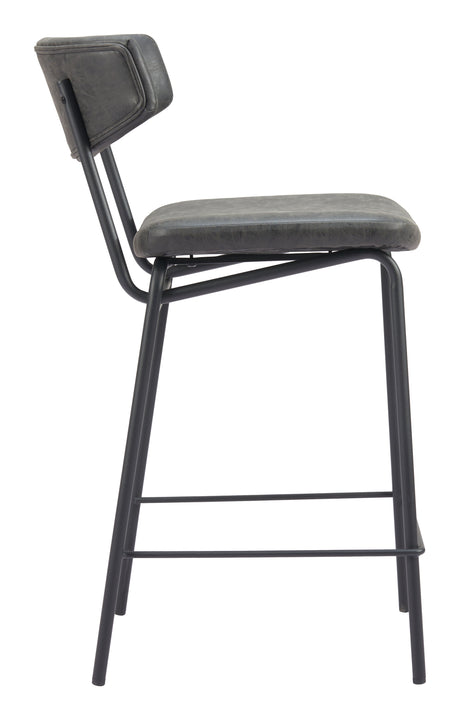 Charon Vintage Black Counter Stool (Set of 2) by Zuomod at Eve Furniture