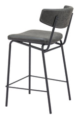 Charon Vintage Black Counter Stool (Set of 2) by Zuomod at Eve Furniture