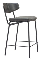 Charon Vintage Black Counter Stool (Set of 2) by Zuomod at Eve Furniture
