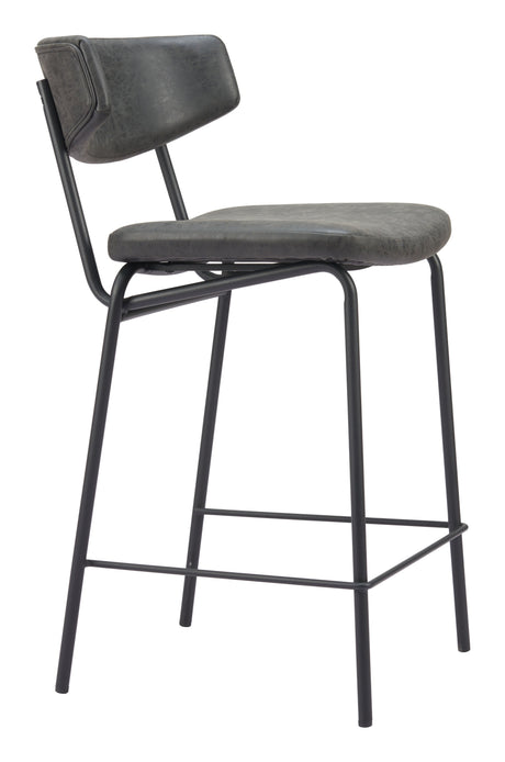 Charon Vintage Black Counter Stool (Set of 2) by Zuomod at Eve Furniture