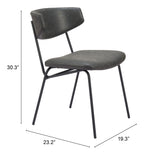 Charon Vintage Black Dining Chair (Set of 2) by Zuomod at Eve Furniture