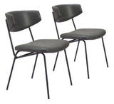 Charon Vintage Black Dining Chair (Set of 2) by Zuomod at Eve Furniture