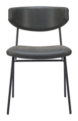 Charon Vintage Black Dining Chair (Set of 2) by Zuomod at Eve Furniture