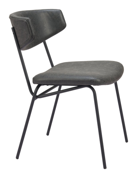 Charon Vintage Black Dining Chair (Set of 2) by Zuomod at Eve Furniture