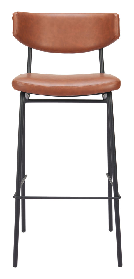 Charon Vintage Brown Barstool (Set of 2) by Zuomod at Eve Furniture