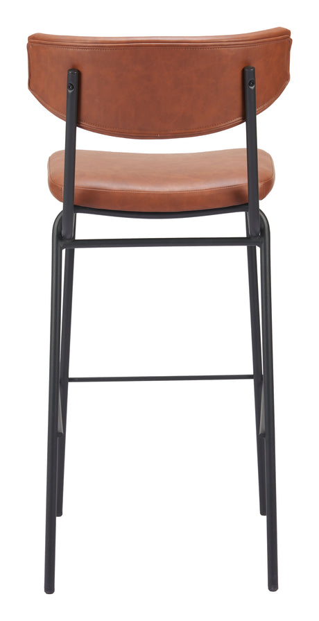 Charon Vintage Brown Barstool (Set of 2) by Zuomod at Eve Furniture