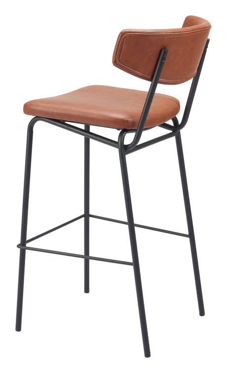 Charon Vintage Brown Barstool (Set of 2) by Zuomod at Eve Furniture