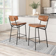 Charon Vintage Brown Counter Stool (Set of 2) by Zuomod at Eve Furniture