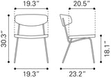 Charon Vintage Brown Dining Chair (Set of 2) by Zuomod at Eve Furniture
