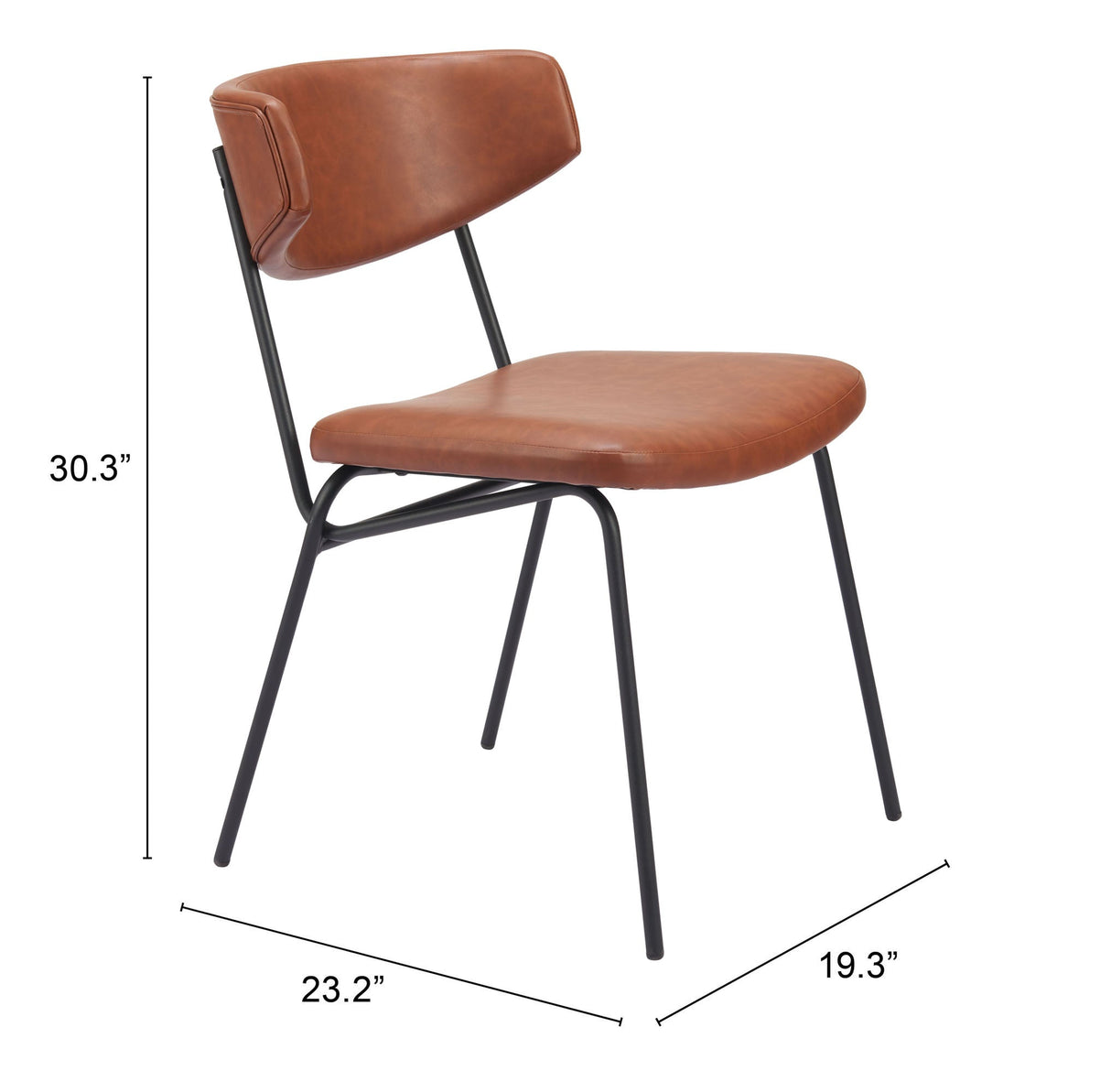 Charon Vintage Brown Dining Chair (Set of 2) by Zuomod at Eve Furniture