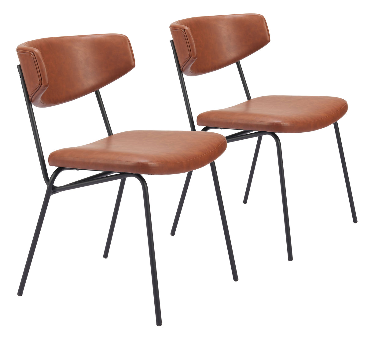 Charon Vintage Brown Dining Chair (Set of 2) by Zuomod at Eve Furniture