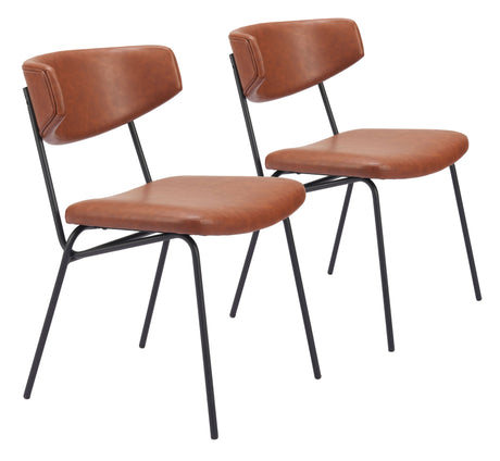 Charon Vintage Brown Dining Chair (Set of 2) by Zuomod at Eve Furniture